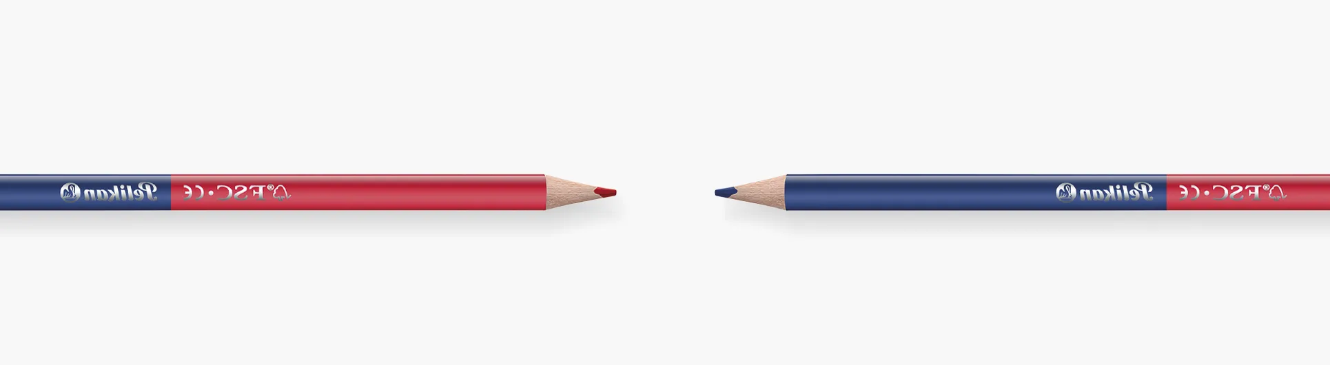 厚三角形铅笔，红色 & 蓝色